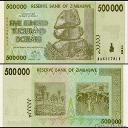 ZIMBABWE - PICK 076a - 500 000 Dollars - 2008