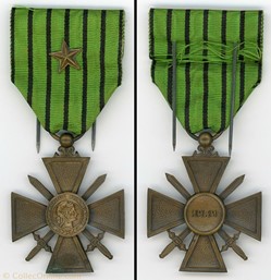 Croix de Guerre 1939 - Régime de Vichy