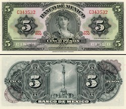 MEXIQUE - PICK 060j2 - 5 PESOS - 1969