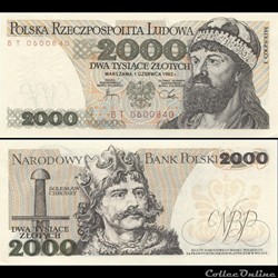 POLOGNE - PICK 147 C - 2000 ZLOTYCH - 1982