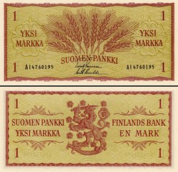 FINLANDE - PICK 98 a 09 - 1 MARKAA - 1963