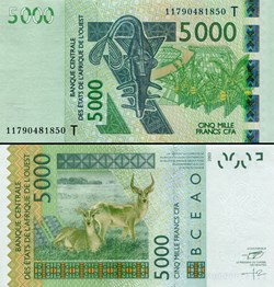 B.C.E.A.O - FRANCS CFA - TOGO - LETTRE T - 5000 FRANCS - PICK 817 T i