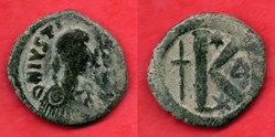 JUSTINIEN I° -  Demi Follis - Constantinople