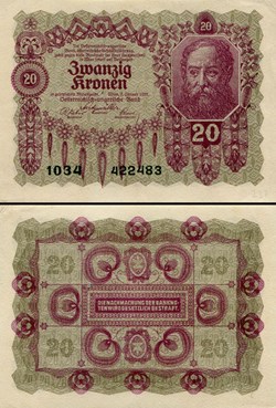 AUTRICHE - PICK 076 - 20 KRONEN - 1922