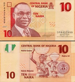 NIGERIA - PICK 33 B - 10 NAIRA - 2007