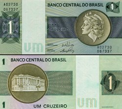 BRÉSIL - PICK 191a - 1 CRUZEIRO (NOVO) - 1970