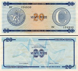 CUBA - PICK FX 23 - 20 PESOS - 1985