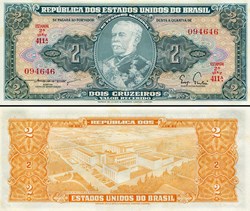 BRÉSIL - PICK 157Aa - 2 CRUZEIROS - 1956