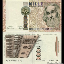 ITALIE - PICK 109 b - 1000 LIRE - 1988