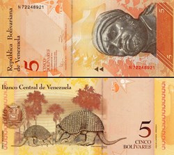 VENEZUELA - PICK 089 e - 5 BOLIVARES - 2011