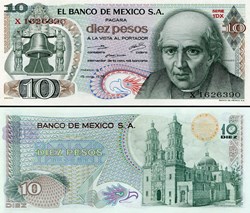 MEXIQUE - PICK 063h4 - 10 PESOS - 1975