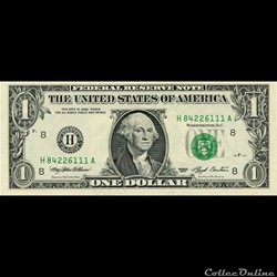 H- 1$ Federal Reserve Notes - Small Size 1993 Series