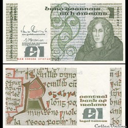 IRLANDE - PICK 70 d 4 - 1 LIVRE - 1989