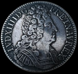 Louis XIV, Roi de FR et de Nav, écu aux 3 Couronnes.
