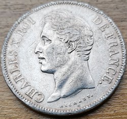 CHARLES X, 2 ème type, tranche en creux.