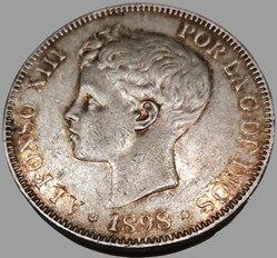 5 Pésétas Alfonso XIII 3èm type