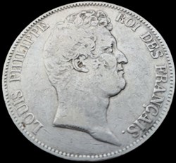 Louis-Philippe,sans le I, Roi des Français, 5 Francs.