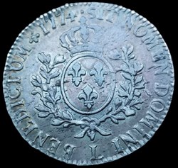 Louis XV, Roi de Fr et de Nav, écu dit à (la vieille tête) .