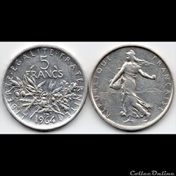 5 Francs : Semeuse en argent 1964