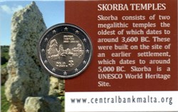 2020 : Coin card Temple Ta Skorba avec poinçon monnaie de Paris