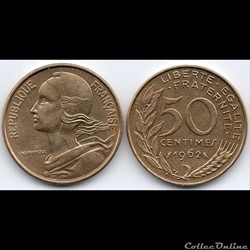 50 centimes Marianne 3 plis 1962