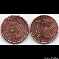 1 cent : 2010 Marianne, symbole de la République française.