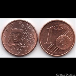 1 cent : 2011 Marianne, symbole de la République française.