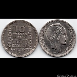 10 fr turin petite tête 1947 B