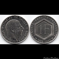 1 Franc : Commémorative Charles de Gaulle 1988