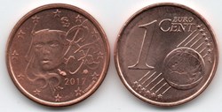 1 cent : 2017 Marianne, symbole de la République française.