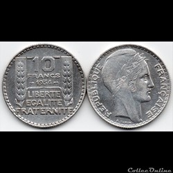 10 fr turin argent 1934