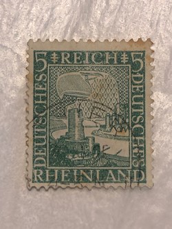 Timbre Allemand Anniversaire de Rheinland 1925