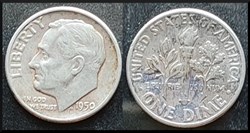 1 Dime (10 Cents) Roosevelt 1950 USA