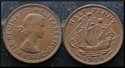 1/2 Penny Élisabeth II 1958 Londres