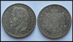 5 francs Napoléon III 1867 A
