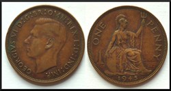 1 Penny Georges VI 1945