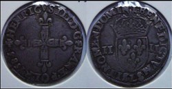 1/4 Ecu Henri III 1585