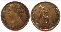 1 Penny Victoria Royaume-Uni 1863