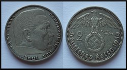 2 Reichsmark Allemagne swastika 1939