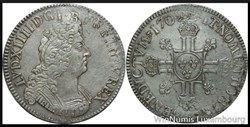 Ecu aux huit L Louis XIV 1704