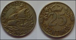 25 centimos Espagne 1925