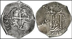 8 reales Charles II 1690 Bolivie