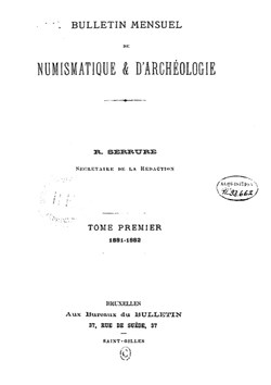 1881>1905 - Bulletin Mensuel de Numismatique & d'Archéologie