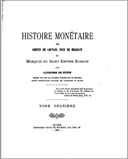 1806∼ de Witte - Histoire Monétaire des Comtes de Louvain, Ducs de Brabant