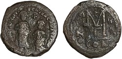 Sear 805 var - Heraclius & Heraclius Constantine - Follis