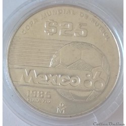25 Pesos 1985 Coupe du Monde 1986