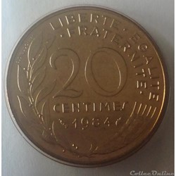 20 centimes Marianne 1984 Pessac F.156/24