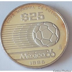 25 Pesos 1986 Coupe du monde de football Mexique 1986
