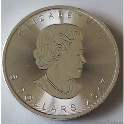 Canada 5 Dollars 1 Once Argent 2017