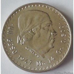 1 Peso 1947 Jose Morelos y Pavon